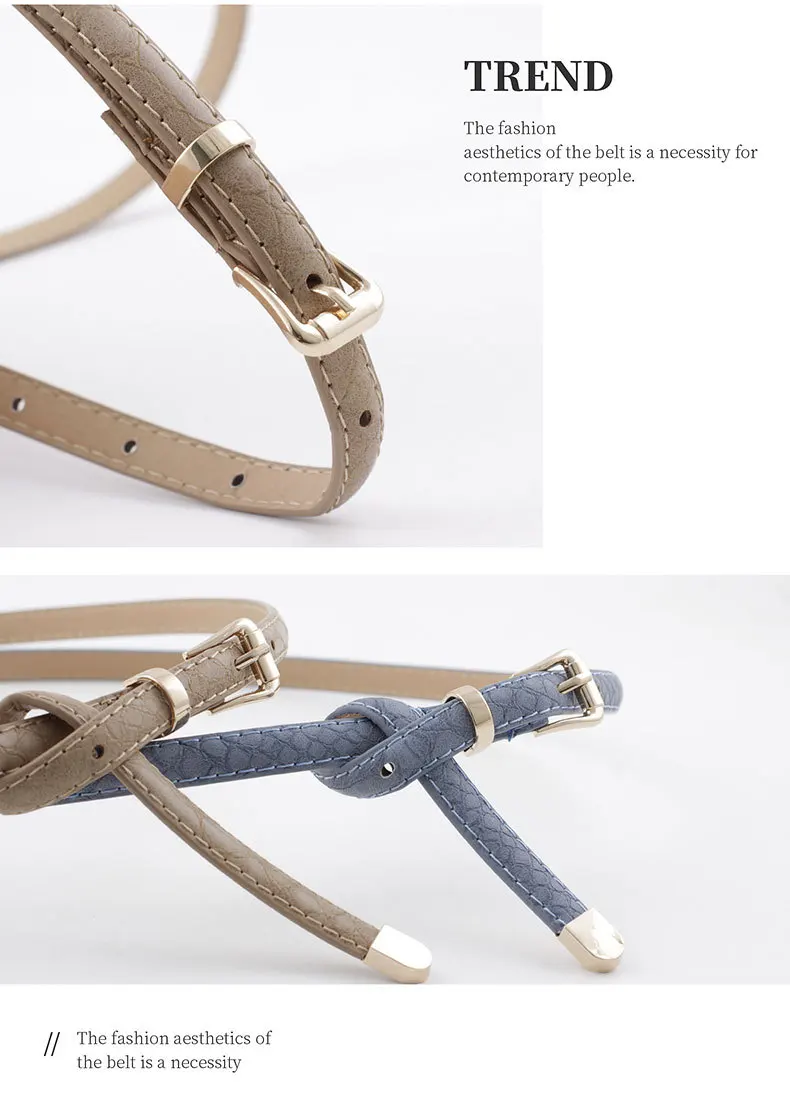 105x1.1cm Female Pu Leather Snake Belts Women Thin Skinny Waist Belts for Dress Hot Pin Buckle Waistband Cinto Feminino