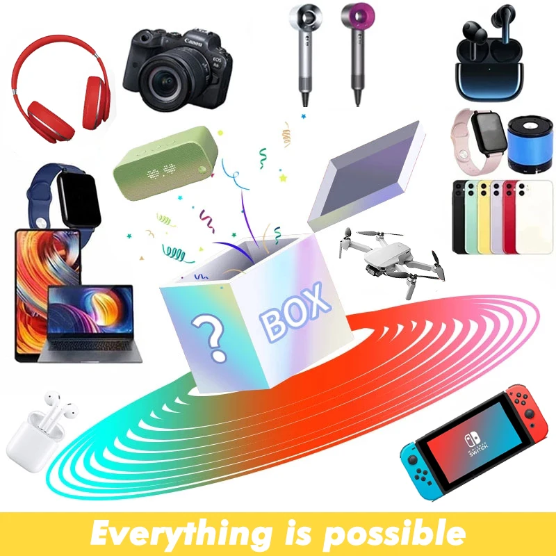

2021 Novelty Surprise Lucky Mystery Box 100% Winning, More Random Digital Home Electronics Gift Boxes Waiting For You