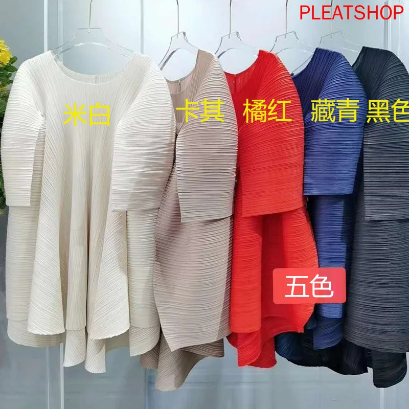 

MIYAKE New Pp Series Cool Top Contour Loose and Plus-sized Women's Shirt Pleats