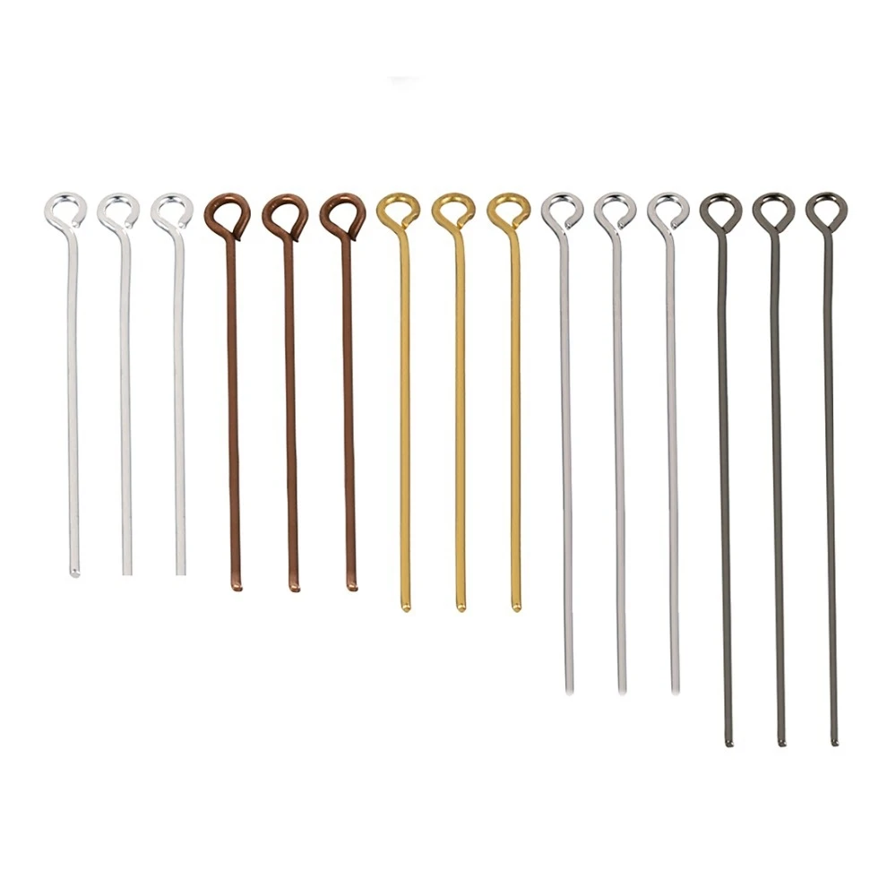 200pcs/Lot 20 30 40 50mm Flat Head/Ball Head/Eye Head Pins Metal Headpins For Jewelry Findings Making DIY Accessories Supplies - купить по