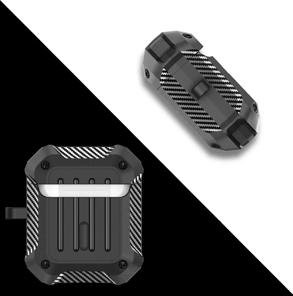 

Soft Cover for Apple Airpods Pro Airpods 2 Case Carbon Fiber Cover for AirPods 2 3 Accessories Earphone Case with Keychain