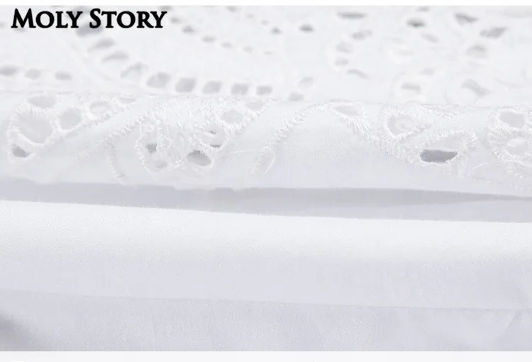 Кружевные топы с рукавами фонариками рубашки круглым вырезом Женские из 100%