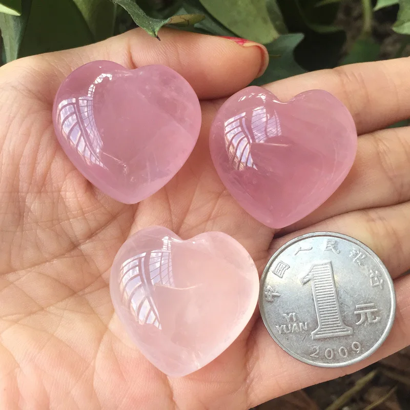 1PCS Natural Rose Quartz Crystal Pink Heart Shaped DIY Making Necklace Pendant Jewelry Gift Home Decoration | Дом и сад