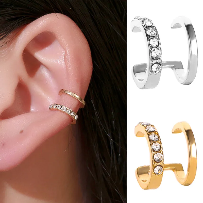 Женские серьги каффы золотого и серебряного цветов женские маленькие с