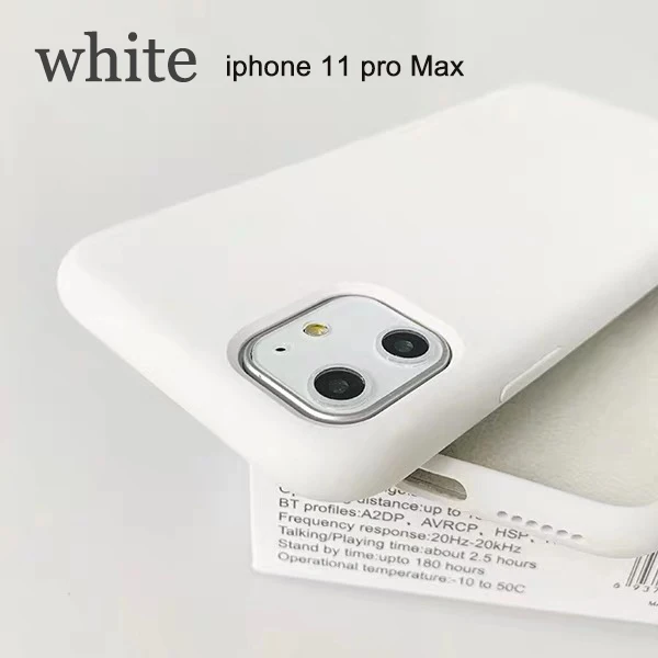 Жидкий силиконовый чехол для iphone 11 pro max X XS XR для iphone 6 7 8 Plus Мягкий тонкий полное покрытие 9-цвет чехол s - Цвет: White