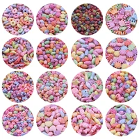 100pcs acrylic spacer beads heart round crown flowers candy pink beads bracelet necklace for jewelry making diy accessories