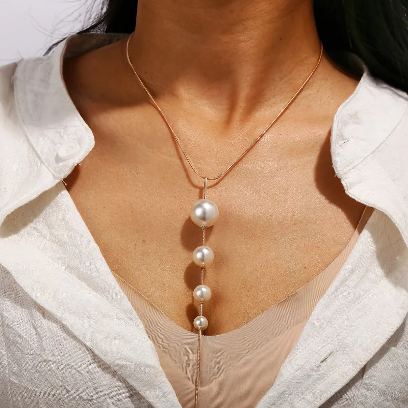 

Creative Retro Simple Faux Pearl Pendant Necklace