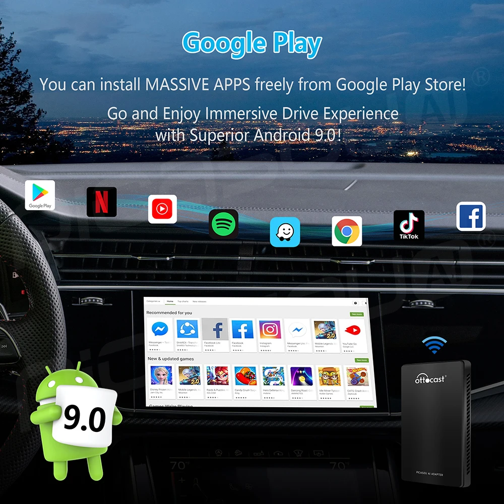 $142.10 Android 10 CarPlay AI Box CAR MULTIMEDIA PLAYER S21 4GB+64GB Apple Carplay Android Auto Tv Box for Benz Audi Nissan Hyundi Haval