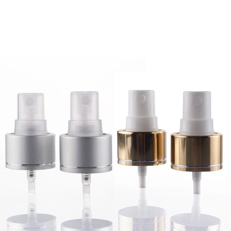 

20 24 410 Closure Non Spill Silver Gold Aluminum Collar Mist Spray Pump For Cosmetic Bottle Metal Perfume Pump Fine Sprayer