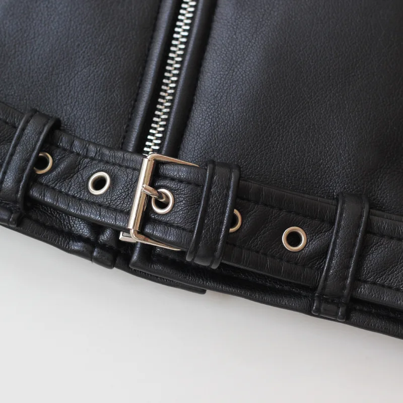 Family Matching Outfits Faux Leather Jacket Ladies PU Slim Black Zipper Biker Coat Mom and Me Outwear Coats Leather Jacket Women