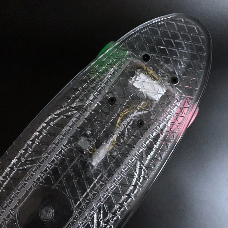 

22 Inch Banana Skateboard with LED Light Single Rocker the Deck and Wheels All Flashing Mini Skateboard