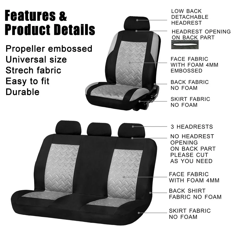 

Universal Fashion Propeller Embossed Styling Auto Interior Accessories Automobile Car Seat Cover - Multi choices