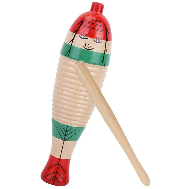 Деревянный Музыкальный скребок для рыбы Guiro набор Guiro2 деревянный музыкальный