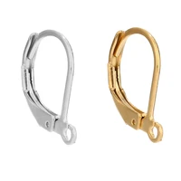 20 gold leverback earwire stainless steel hoop earring findings for diy women earrings jewelry connector making