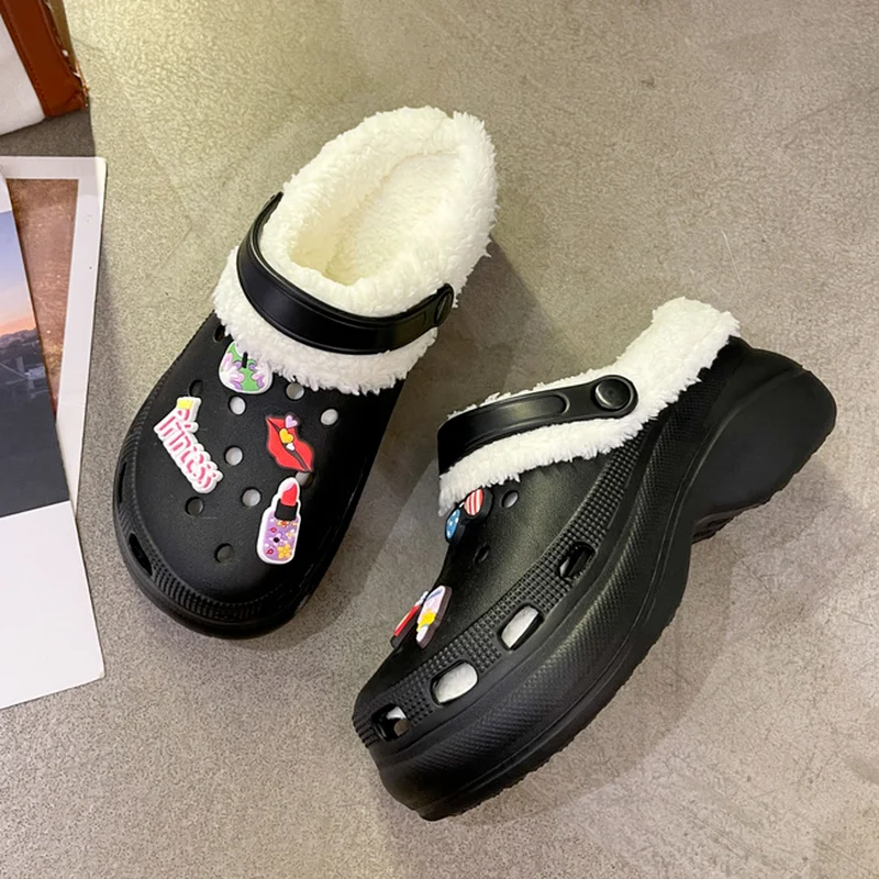 

Furry Slippers Women 2021 New Trend Summer Shoes Womens Platform Garden Shoes Increase Outdoor Cute Casual Slides for Women