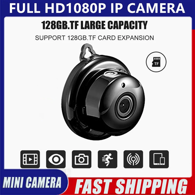 

Мини IP-камера HD, Wi-Fi, 1080P, ночное видение, слот для SD-карты