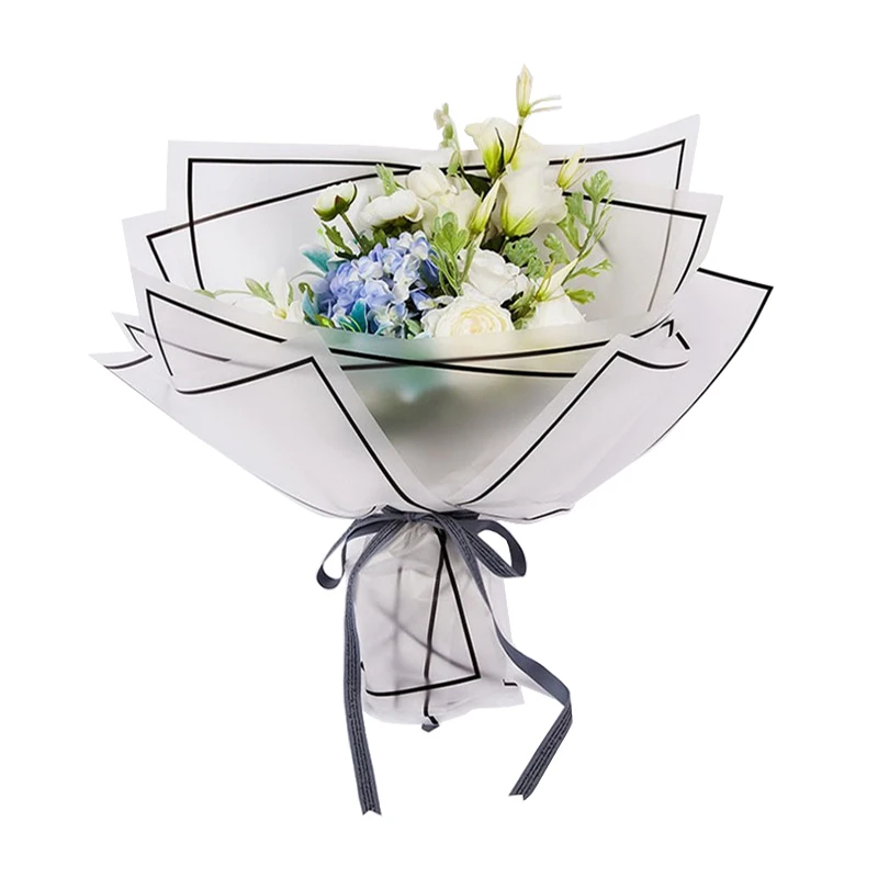 Papel de envoltorio de flores coreanas, suministros de floristería, papel decorativo, medio transparente, impermeable, 20 hojas, 58x58cm