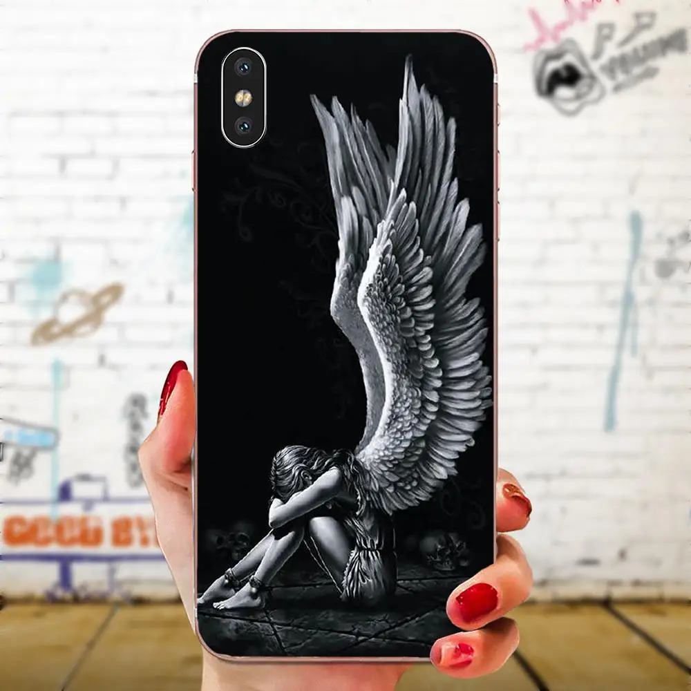 as picture Чехол из ТПУ с принтом «Крыло ангела» для девочек samsung Galaxy Note 5 8 9 S3 S4 S5 S6 S7 S8 S9 S10 5G mini Edge Plus Lite - Цвет: as picture