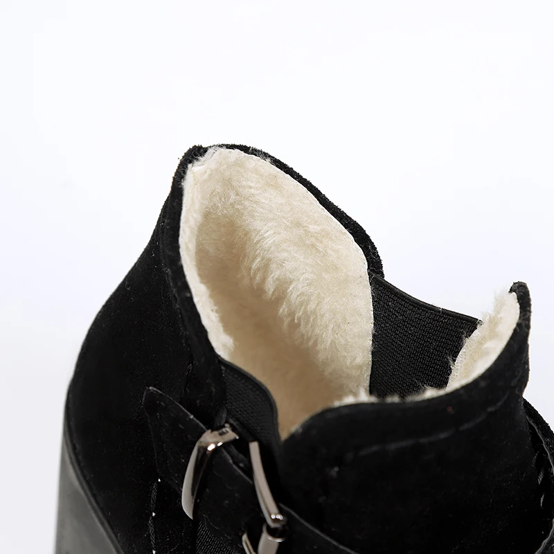 2019 г. Новые зимние толстые ботильоны женские ботинки красные Модные на высоком