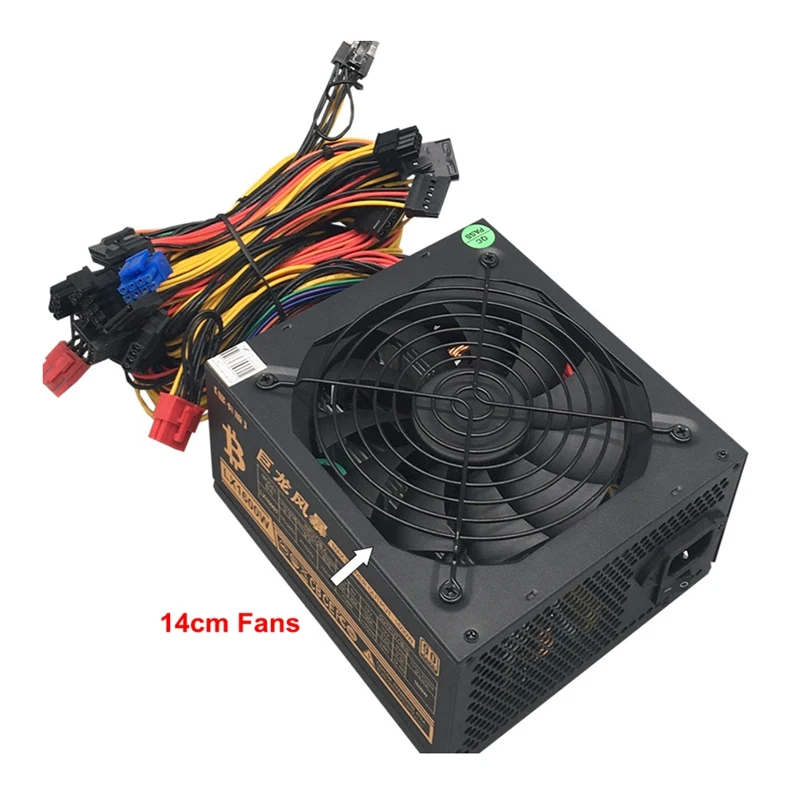 PC Server Case PSU 1800W ETH Aasic Bitcoin Mining Rig Power Supply ATX Source For RX 470 480 570 1060 6 GPU Miner 1600W | Компьютеры и
