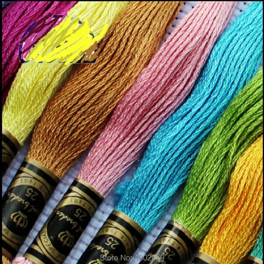 Шелковая нить из 100% хлопка королевской нити для вышивки крестом Аналогичная DMC 8 7