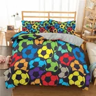 Комплект постельного белья с 3D принтом для футбола, пододеяльник с рисунком для детей, для мальчиков, Королевский размер, одеялопододеяльник с наволочкой