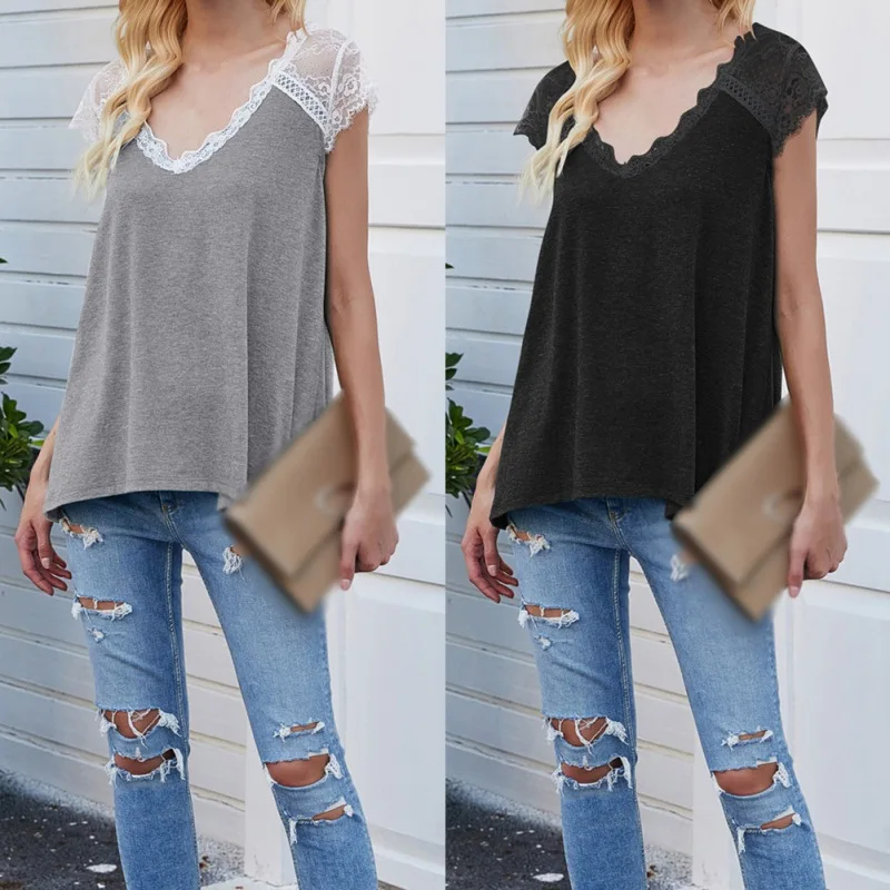

EFINNY Women T-shirt Summer Short Sleeve T-shirt Loose Top Green Top Tshirt Femme 2020 Casual Tee Shirt Femme
