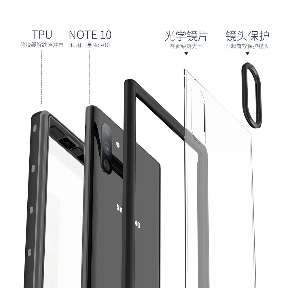 Водонепроницаемый чехол Redpepper IP69K для samsung Galaxy Note 10 Plus прозрачный подводный