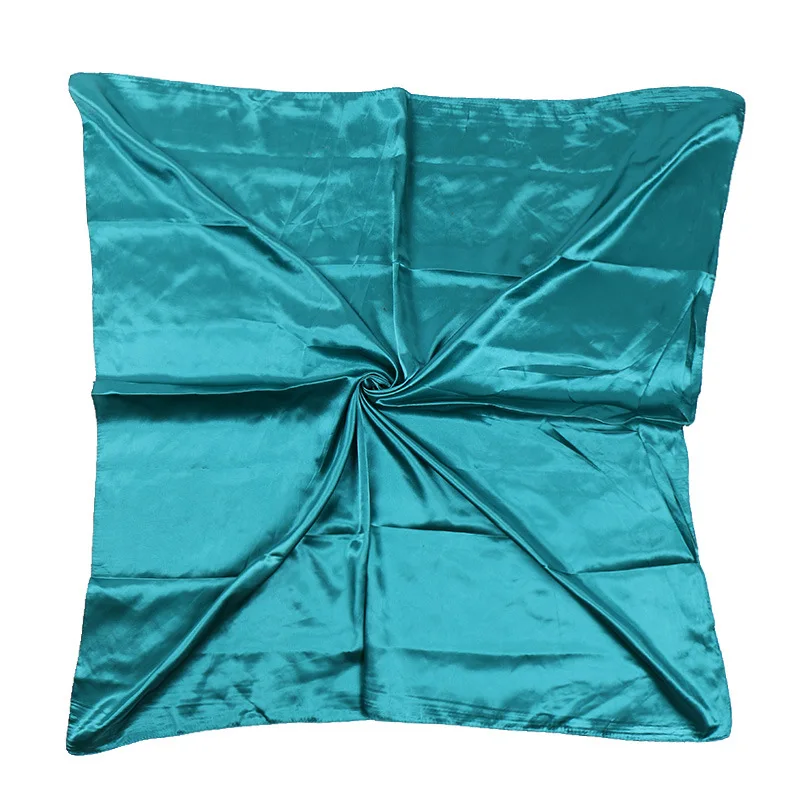 

Lady Scarf Solid Color Satin Small Square Silk Satin Scarf 90 * 90cm Turban bandanas Women Scarf Hair Accessories for Women