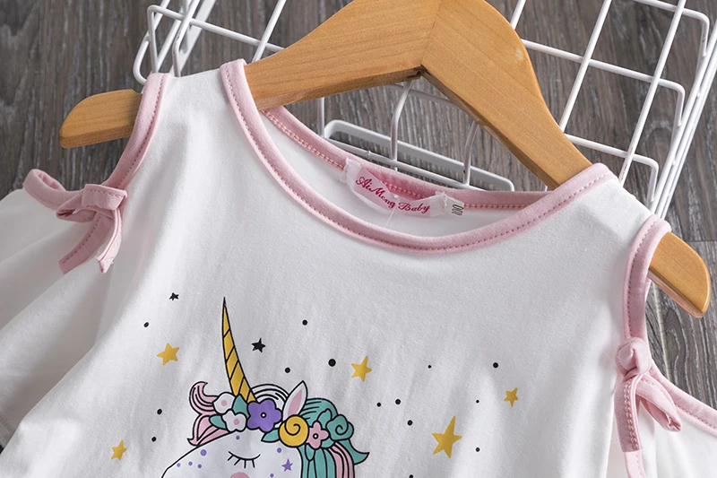 Baby Princess Unicorn Dress Cute Little Girls Summer Chiffon Clothes Kids Lace Dresses fantasia unicornio menina 2 6Y | Детская одежда