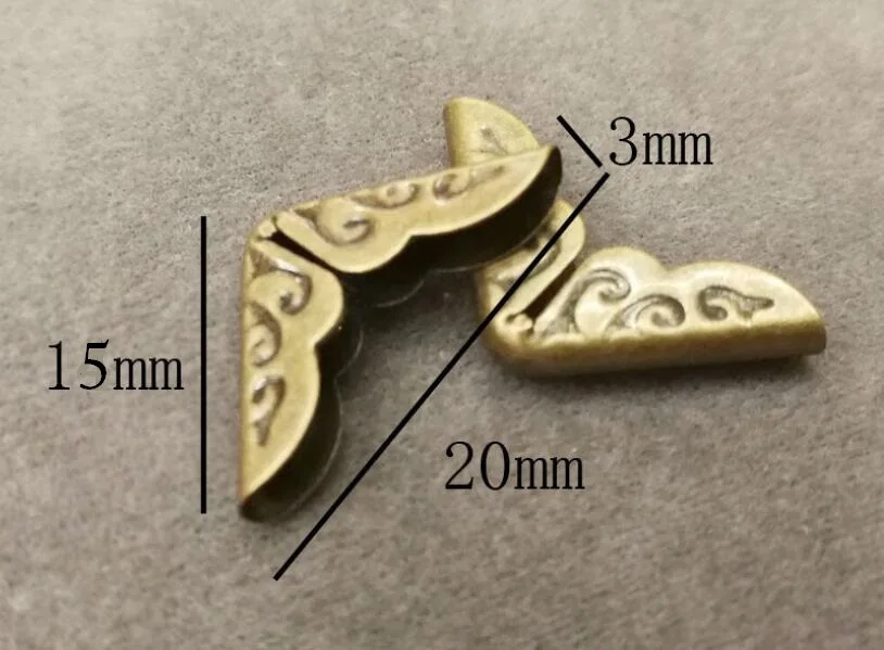 40 шт./лот 100 блокнот металлический уголок бронзовый тон 15*15*3 мм альбомный дневник