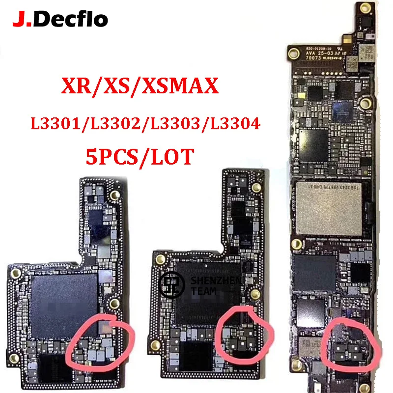 

JDecflo 5PCS L3301 L3302 L3303 L3304 Charger Coil Charging Booster Inductor Inductance For iPhone XR XS XSMAX Integrated Circuit
