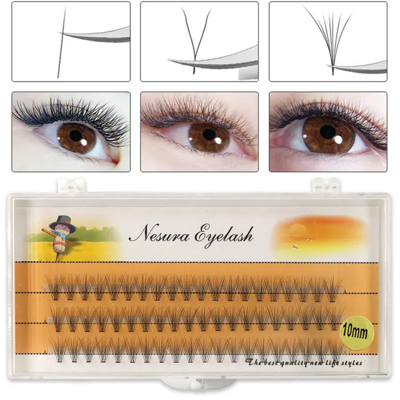 

2021 New 60 Cluster Women Beauty Faux Mink Lash Grafting Individual Eyelashes DIY Eye Makeup 0.07mm C Curly False Eyelashes