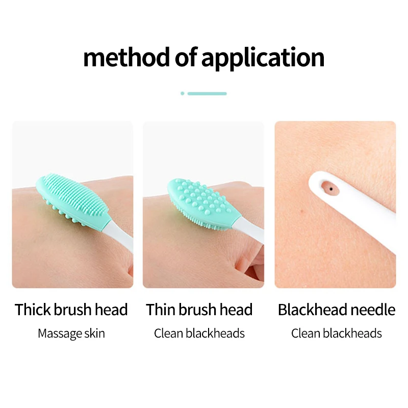 

Facial Cleansing Brushes Blackhead Soft Silicone Nose Deep Cleaning Double-Sided Exfoliating Face Scrub Massager Skin Care Tool