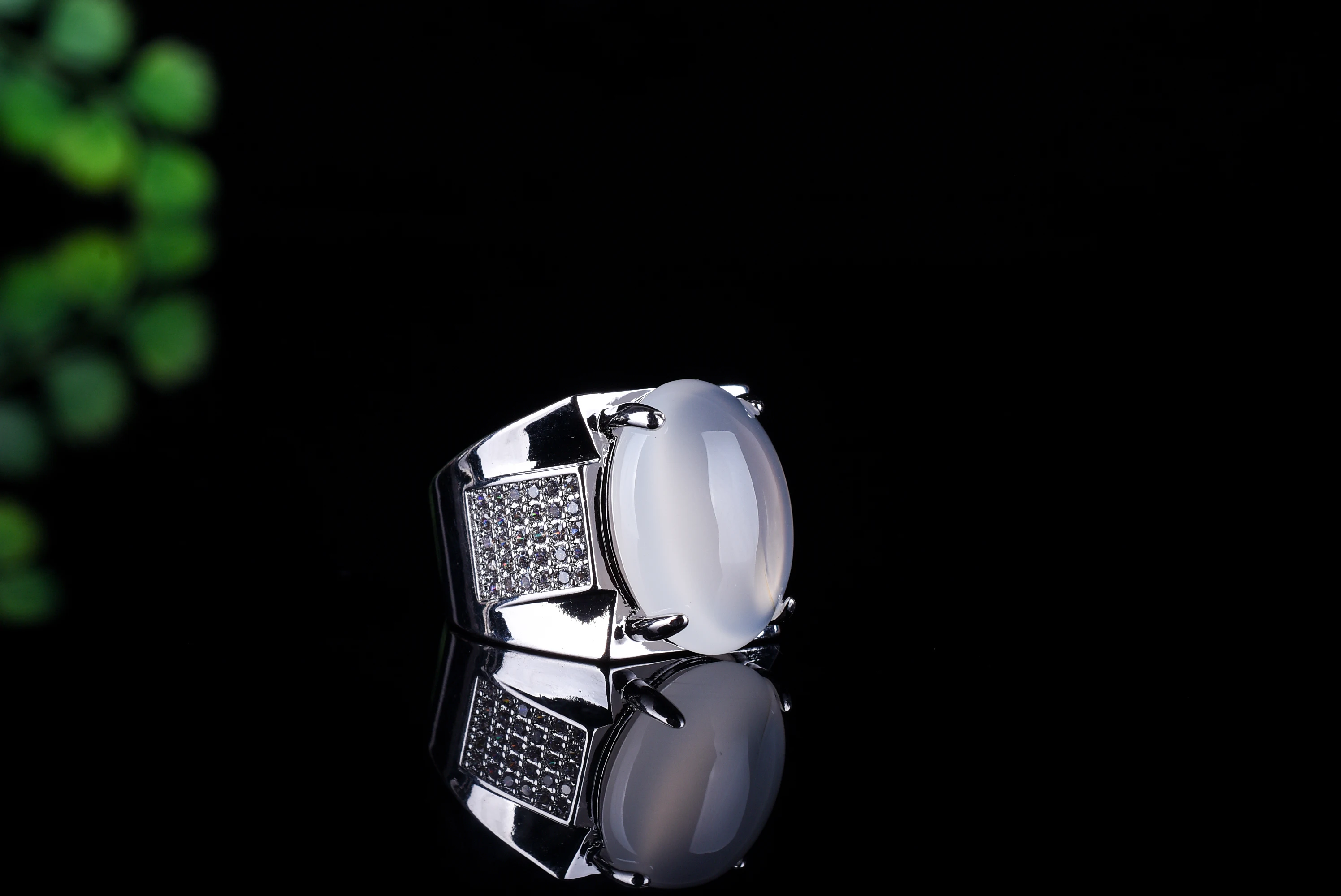 925 Silver Ice Jade Marrow Male Ring Adjustable | Украшения и аксессуары