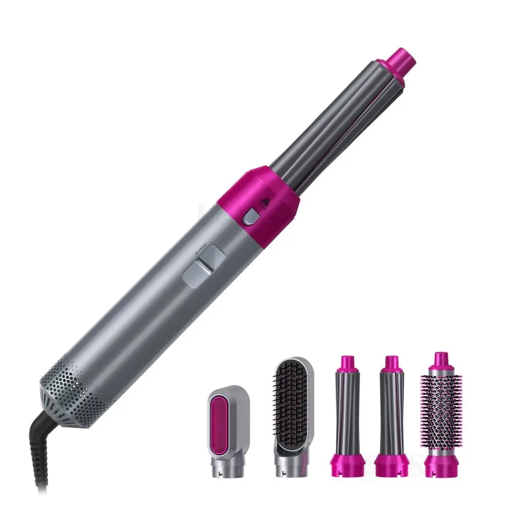 

5 In 1 Hair Dryer Hot Air Brush Styler Volumizer Hair Straightener Curler Comb Negative Ion One Step Hair Dryer Blower Brush