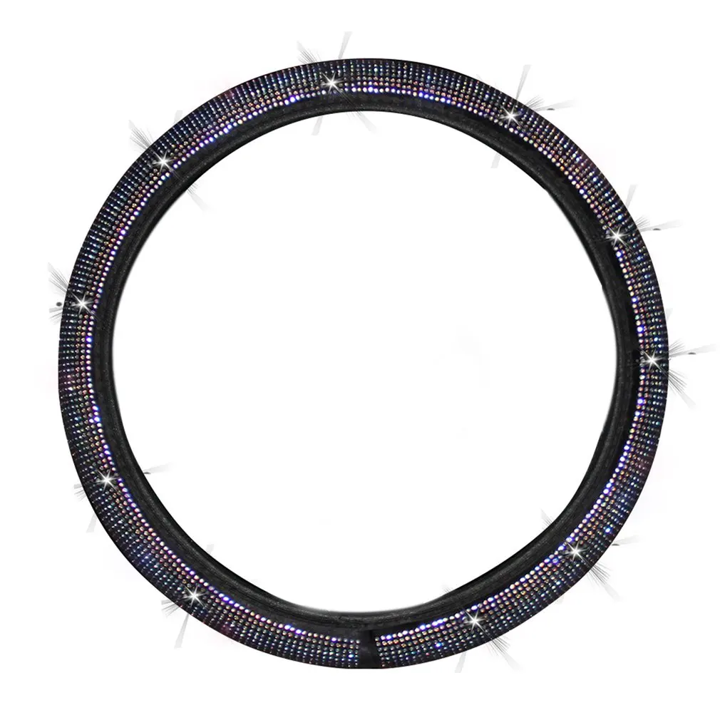 

Crystal Rhinestone Steering Wheel Cover Sparkly Diamond SUV Breathable Non-slip Steering Wheel Cover For Women