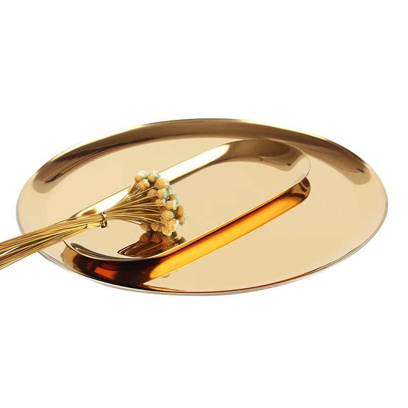 Круглый овальный поднос из нержавеющей стали фруктовая башня десерт закуска