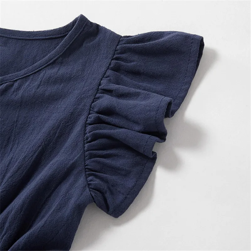 

New Mother Daughter Cotton Dresses Floral Print Adult Kids Dress Flying Sleeve Baby Romper Mommy And Me Clothes Family Look