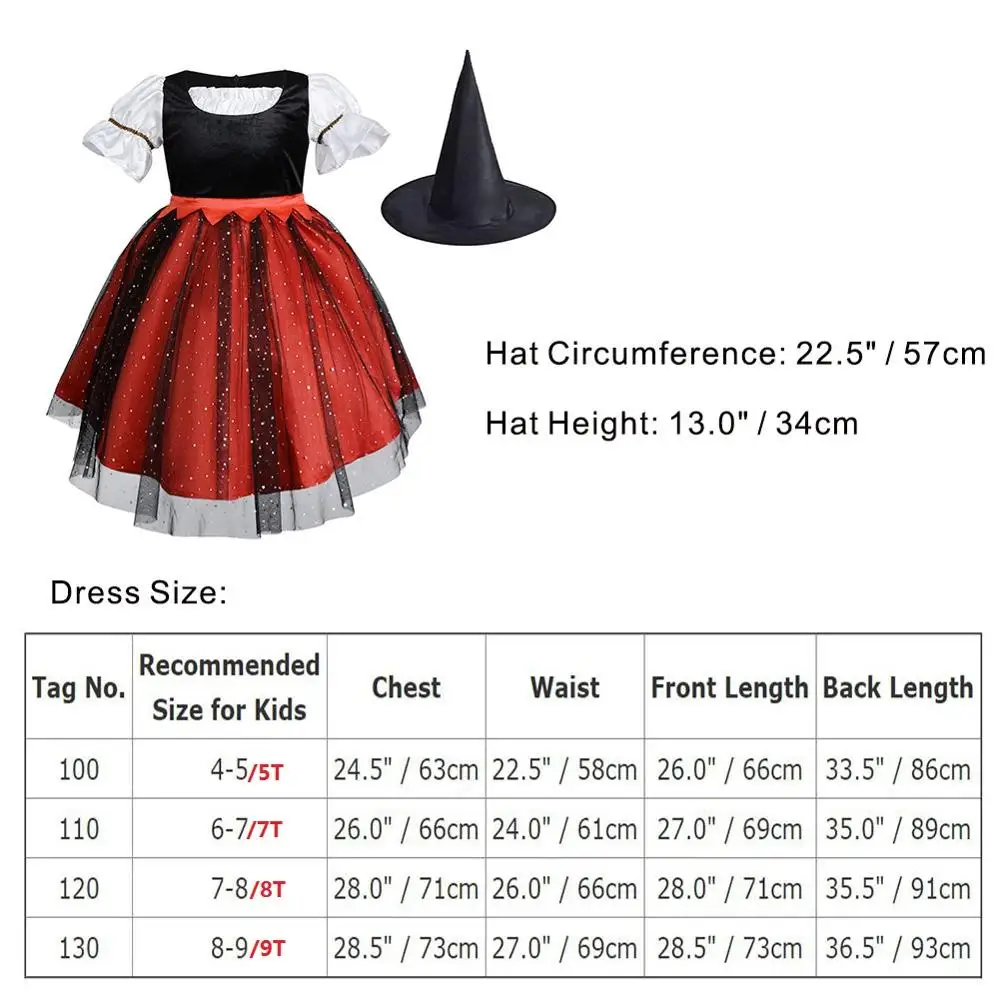 Halloween Costume Girls Witch Cosplay Photography Props Princess Dress with Hat Cute Kids Party Outfit | Детская одежда и обувь