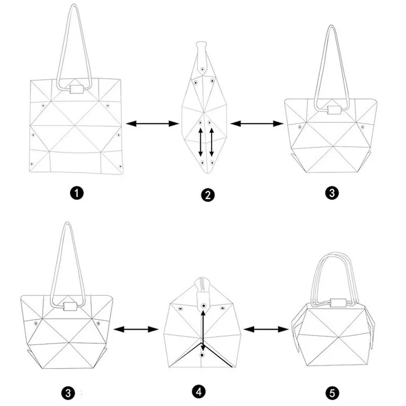 

Ladies Handbag Multifunction Bucket Bag Folding Diamond Bag Travel Triangle Bag Luxury Designer Shopping Bag Outdoor Luminous Ba