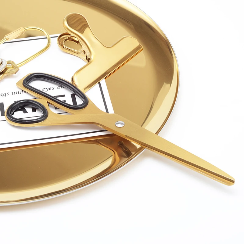 

Nordic Retro Asymmetric Scissors Stainless Steel Simple Design Golden Scissors Office Household Scissors Craft Supplies Scissors