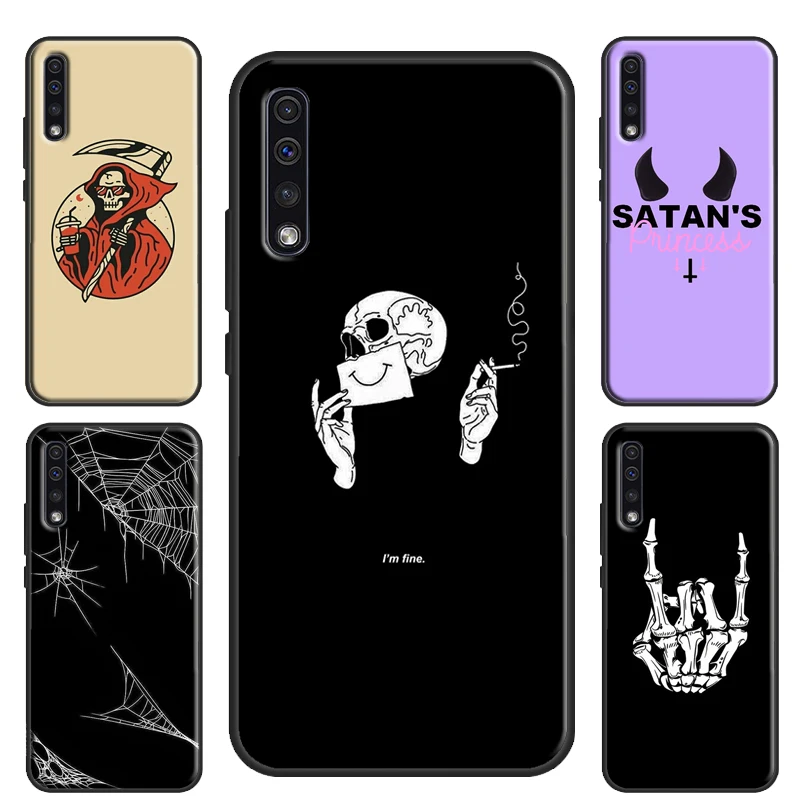 Чехол готический с ведьмой сатаной для Samsung S20 FE S21 Ultra S10 S22 Plus A12 A32 A42 A52 S A72 A50 A70 A21S A51