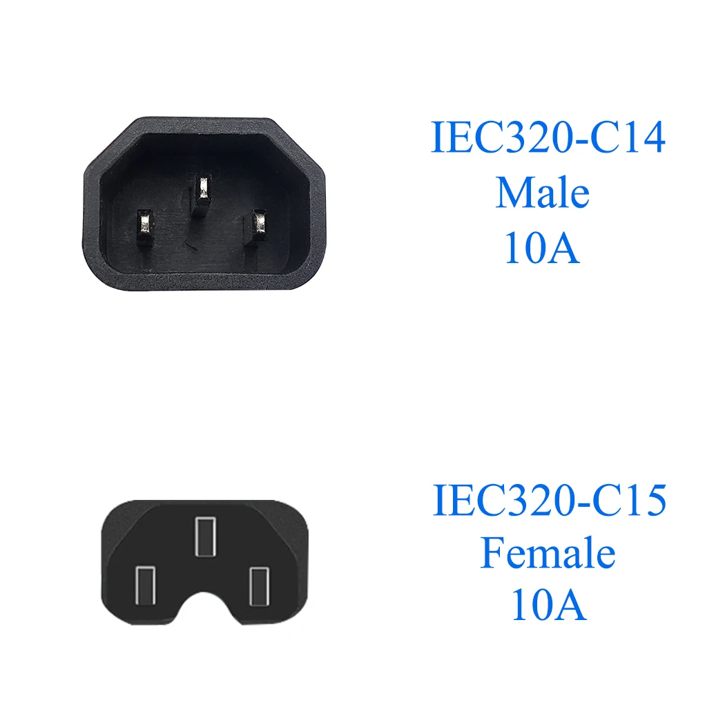Jorinдо 1 м/3 2 фута IEC320 C14 к C15 IEC AC Шнур питания Женский 3-контактный штырьковый кабель