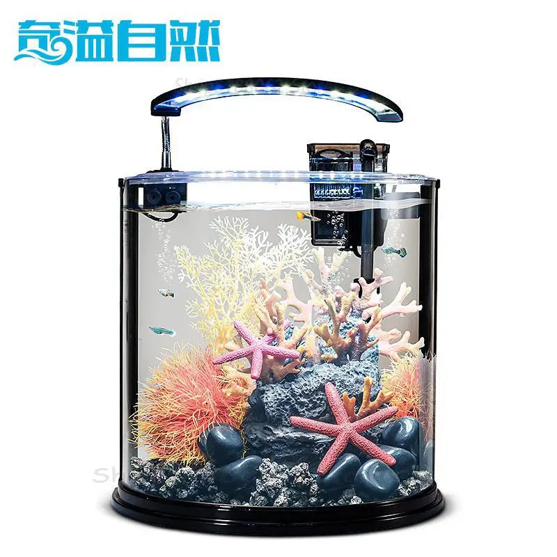 Семикулярный умный стеклянный аквариум самофильтрация домашняя очистка воздуха