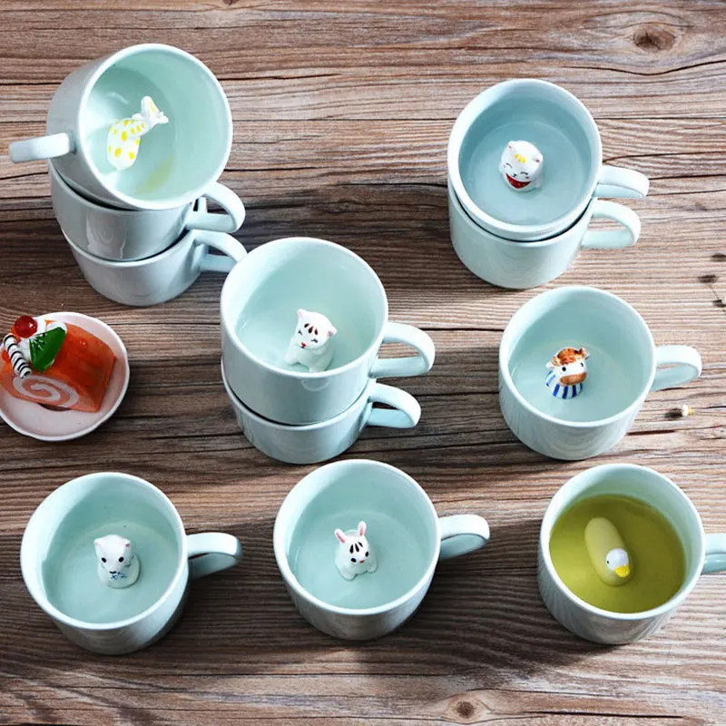 Керамическая кружка с мультяшными животными 3D Милые Чашки для домашних питомцев