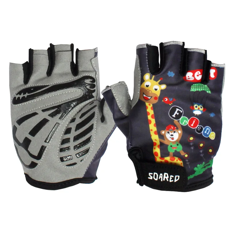 Children Cycling Gloves Half Finger Breathable Soft Anti-sweat Handwear Outdoor Fitness Safety Sportswear For Balance Bike* | Спорт и