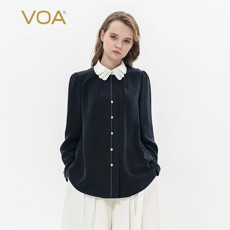 VOA Тибетский Цин 30 ММИ тяжелый шелк многослойный кукольный воротник белый bump