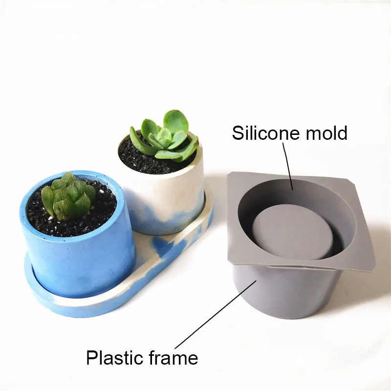 Круглый цветочный горшок силиконовая форма DIY бетонные формы для суккулентов