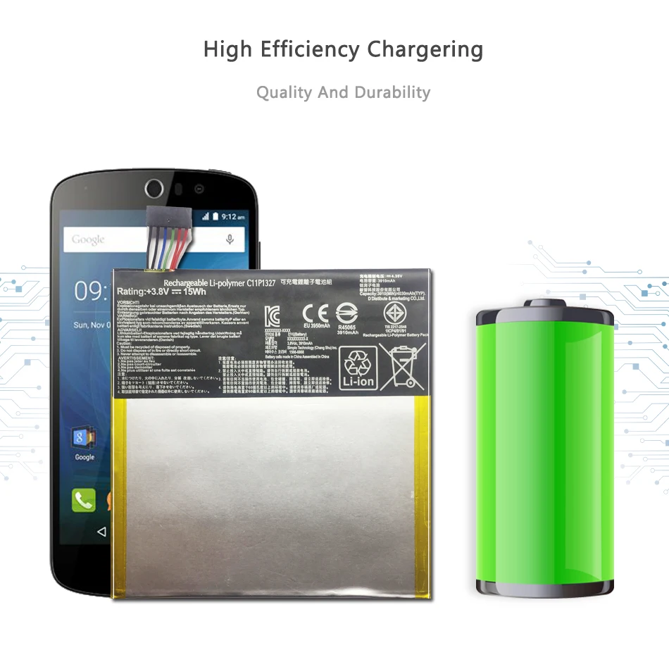

For Asus Fonepad 7 FE170CG ME170C FE170 Fonepad7 K017 K012 3910mAh Tablet Li-Polymer Battery C11P1327 3910mAh